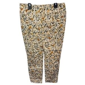 Zara Basic Collection Leaf Print Stretch Ankle Pants Size EUR36 US04‎